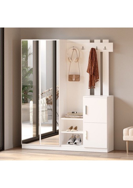 Jade Vestiyer Portmanto Ayakkabılık Beyaz Jad8-W