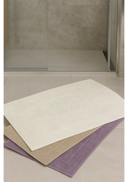 %100 Pamuklu Taş Desenli Ayak Havlu Seti – 3 Renkli Takım fiyatları