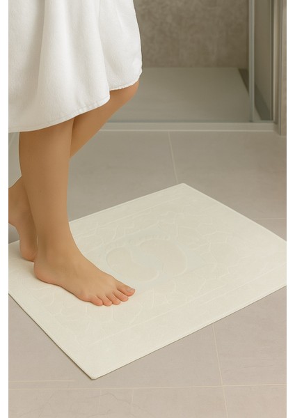 %100 Pamuklu Taş Desenli Ayak Havlu Seti – 3 Renkli Takım indirimleri