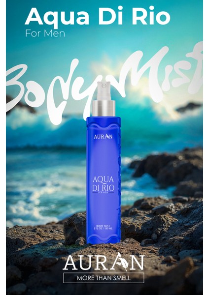 Aqua Di Rio Parfümlü Erkek Vücut Spreyi Ferahlatıcı ve Etkileyici Vücut Misti Body Mist Spray 150ML