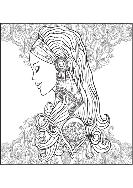 Stresi Azaltıcı Mandala Boyama Kitabı – Efsane Güzellikler, Siyah Kapaklı Standart Boy modelleri