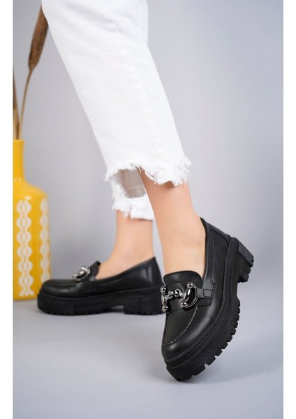 Kadın Kalın Taban Loafer Makosen Ayakkabı