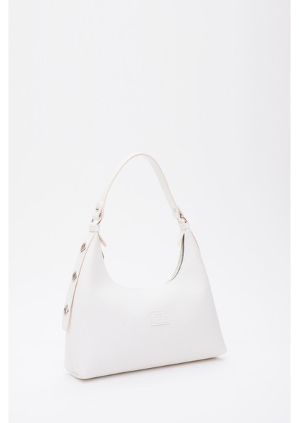 Beyaz SHK82 Baget Model Tek Bölmeli Kadın Suni Deri Kol ve Omuz Çantası fiyatları