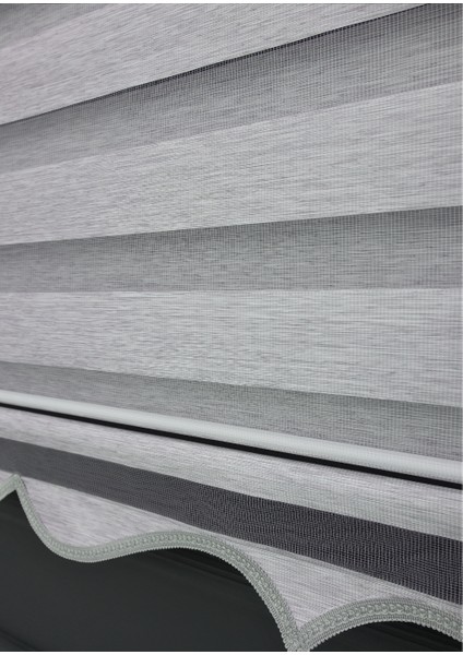 Gri Bambu Zebra Stor Perde - Eteği Dilimli - Alüminyum Kasa ve Boru fiyatları
