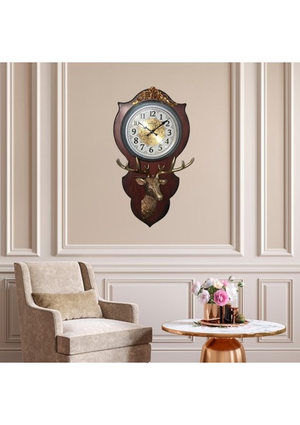 Duvar Saati Geyik Temalı Büyük Polyester Saat No.1 40 x 70 cm fiyatları
