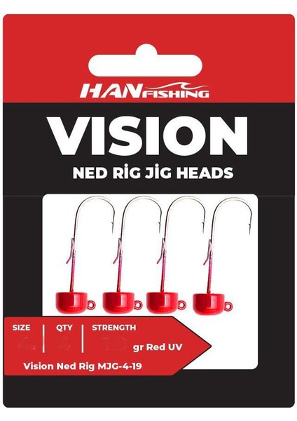 Vision Ned Rig Red Uv Jig Head