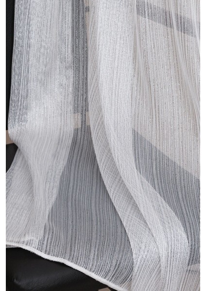 Pilesiz Düz Dikiş Gümüş Çizgili Model Tül Perde, Gümüş Gri Ütü Istemeyen Tül Perde modelleri