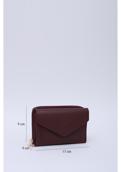 Bordo SHK215 Suni Deri 12 Bölmeli Zarf Model Fermuarlı Bozuk Para ve Kağıt Para Bölmeli Cüzdan fiyatları