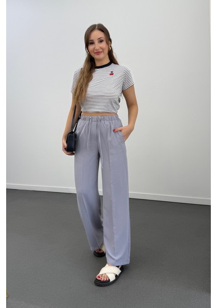 Tatumi Buz Grisi Beli Lastikli Palazzo Pantolon fiyatları