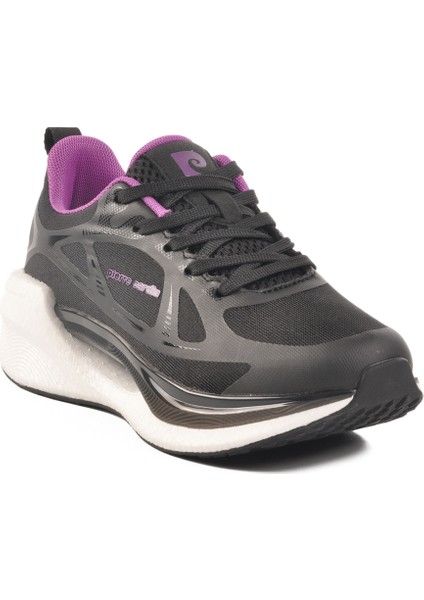 Siyah Beyaz Fileli Bağcıklı Kadın Spor Ayakkabı modelleri