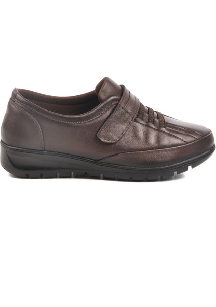 Kahve Hakiki Deri Kadın Casual Ayakkabı