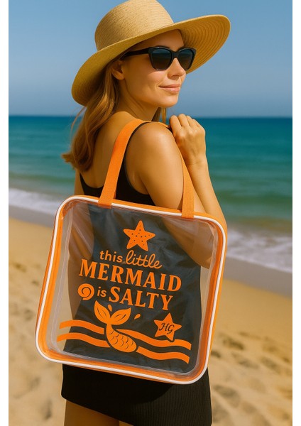 Mermaid Temalı Şeffaf Plaj Çantası – Su Geçirmez Yazlık Kadın Tatil Çantası fiyatları