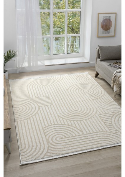 Puffy Beyaz Halı Yumuşak Dokulu Shaggy Halı Oturma Odası Salon Halısı 13809D