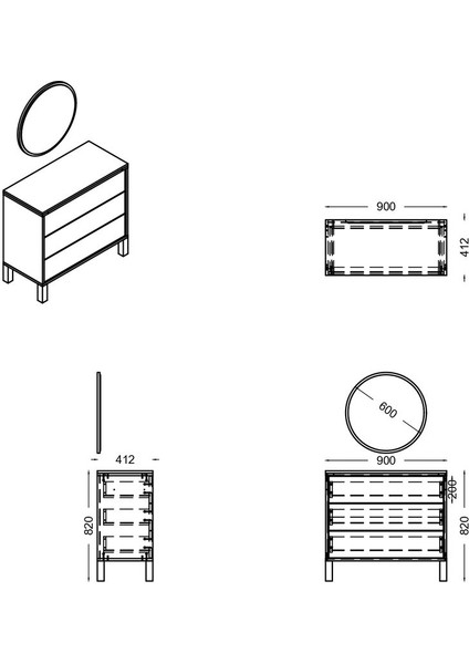 Şifonyer, Megan Çekmeceli Aynalı Şifonyer indirimleri