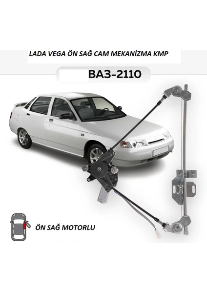 Lada Vega 2110 2111 2112 Ön Sağ Kapı Cam Mekanizması Krikosu Kmp Motorlu Orj Rus 21100610400800