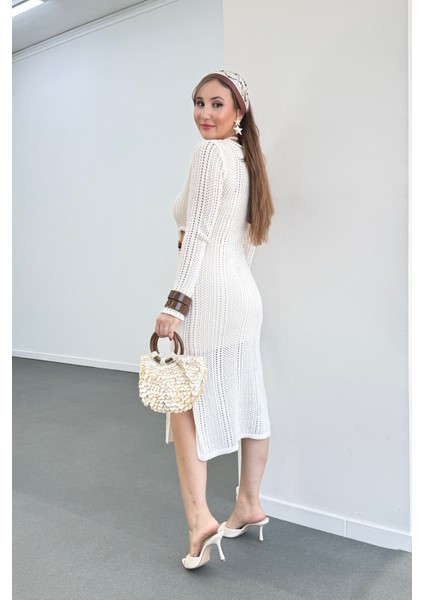 Afrodit Ajurlu Içi Astarlı Midi Elbise fiyatları