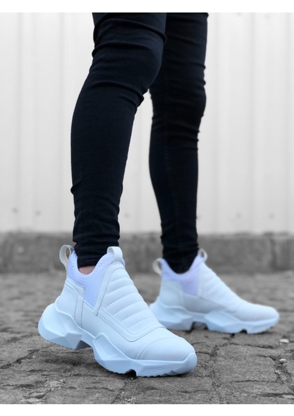 Bağcıksız Erkek Spor Bot Beyaz (Beyaz Taban)