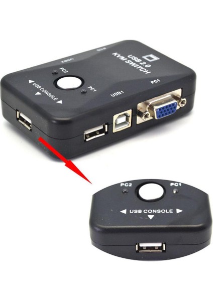 4509 2 Port USB To Kvm Switch Çoklu Pc Kasa Çoklayıcı fırsatları