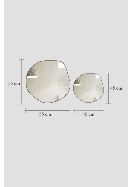 Modern Siyah Dalgalı Duvar Aynası, Şık ve Dekoratif 2'li Set indirimleri