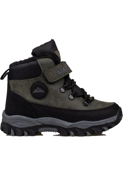 Haki Power Kaymaz Taban Yünlü Trekking Çocuk Bot