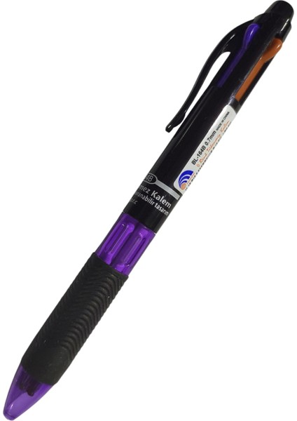 4 Renkli Tükenmez Kalem - Mor