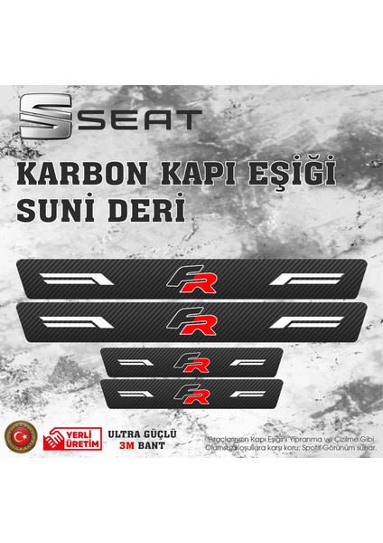 Seat Fr Deri Karbon Kapı Eşiği Koruyucu Bant 4 Adet