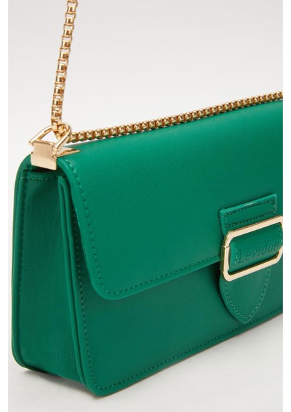 Yeşil Hasır Zincirli Omuz Çantası modelleri