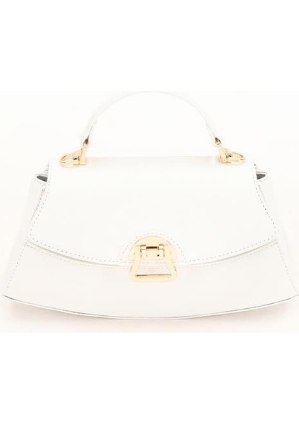 Beyaz Oval Kadın El Çantası