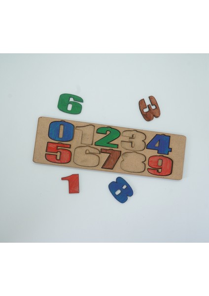 Çocuklar Için Eğitici ve Öğretici Ahşap Yapboz Puzzle Bul Tak Sayılar Renkli fiyatları