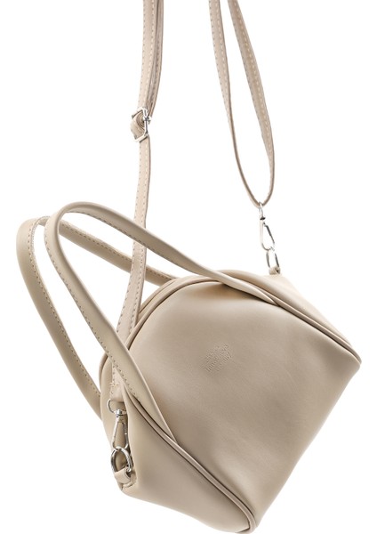 Vizon SHK132 Suni Deri, Fermuarlı Tek Bölmeli, Çıtçıt Detaylı ,el, Kol ve Omuz Çantası