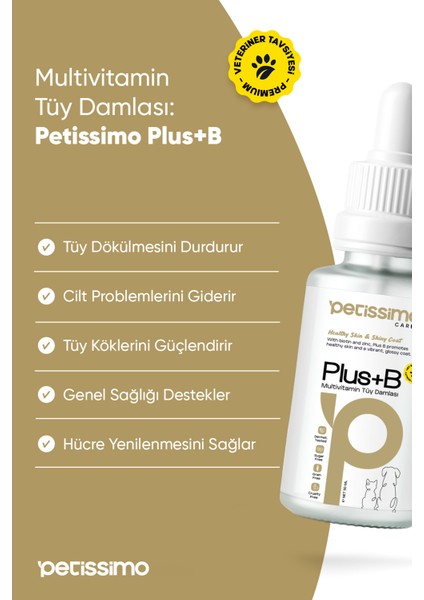 Plus+B Tüy Sağlığı Damlası - Kediler Için Biyotinli Tüy Dökülmesi Önleyici Damla- 50 ml fiyatları