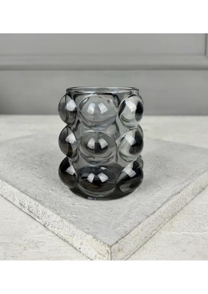 Füme Renkli Şık Cam Bardak ve Mumluk Seti, Modern Tasarım, Ev Dekoru Için Ideal