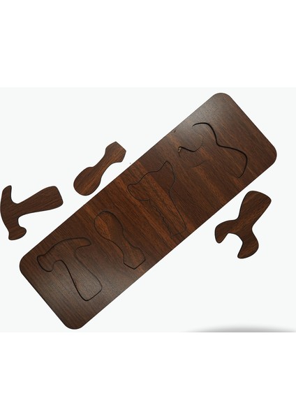 Çocuklar Için Eğitici ve Öğretici Ahşap Yapboz Puzzle Bul Tak Tamir Araçları Gereçleri fırsatları