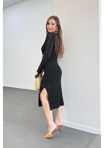 Afrodit Ajurlu Içi Astarlı Midi Elbise modelleri