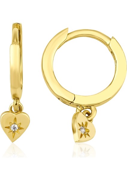 0.03 Karat Kuzey Yıldızı Pırlanta Taşlı Küpe