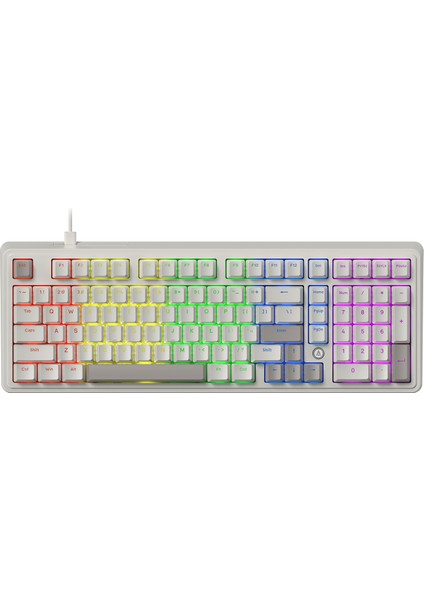 AK980 Red Switch Kablolu Mekanik Oyun Klavyesi- Rainbow Aydınlatmalı - Retro
