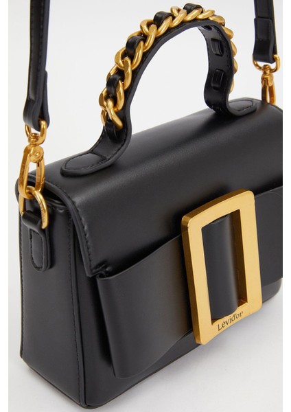 Siyah Zincir Işlemeli Premium Kadın El Çantası modelleri