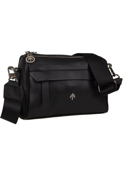 Siyah Mat Bendis Deri Kadın Çapraz Çanta