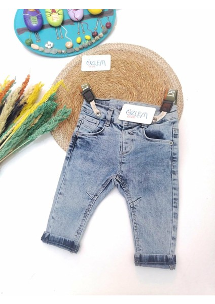 Pantolon Askılı Kot Pantolon Mavi - 12-18 Ay fiyatları