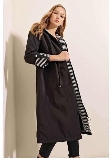 Siyah Kadın Trençkot 9091 fırsatları