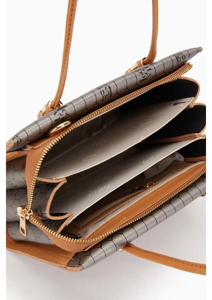 Platin Petek Baskılı Üç Gözlü Kadın El Çantası indirimleri