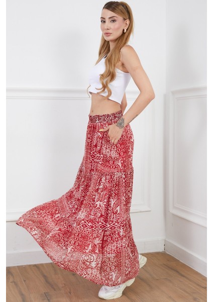 Desenli Şifon Etek modelleri