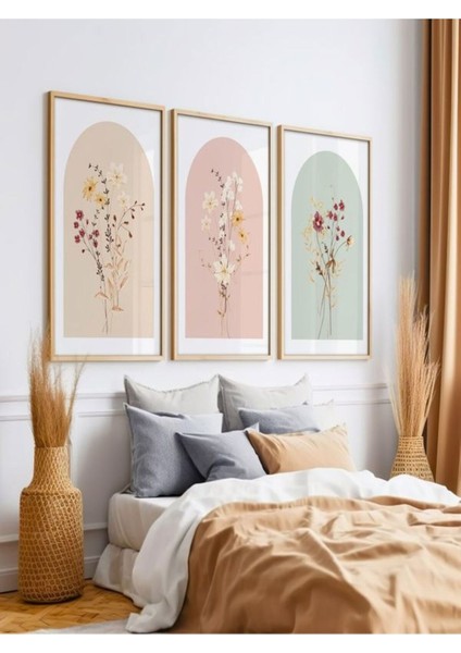 Ahşap Çerçeveli 3 Lü Soyut Tablo, Ev ve Ofis Dekorasyonu Için Şık Seçenek fiyatları