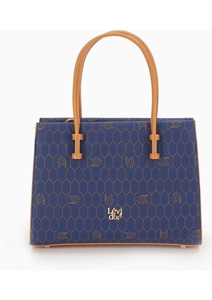 Lacivert Petek Baskılı Üç Gözlü Kadın El Çantası fiyatları