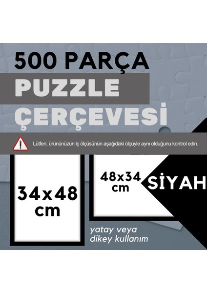 Puzzle Çerçevesi - 34x48 cm 500 Parça Renkli Siyah Kahverengi Altın Beyaz Pvc fiyatları