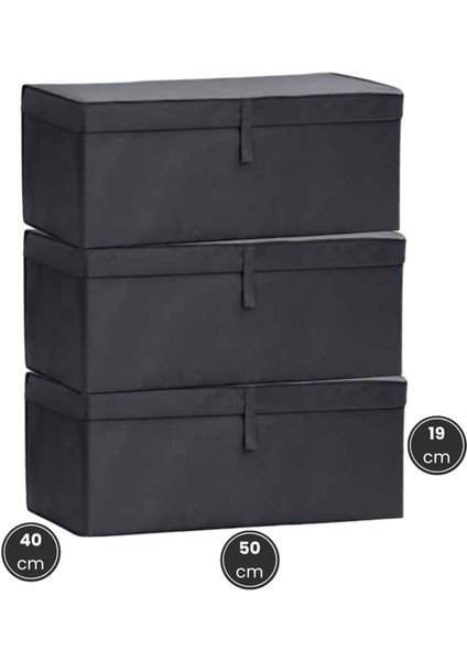 Baza Kutu Hurç, Yatak Kanepe Baza Altı Düzenleyici Su Geçirmez Mukavva Destekli 3 Adet Antrasit modelleri