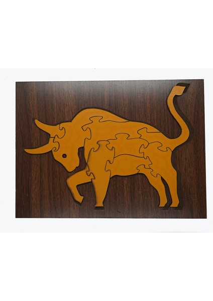 Çocuklar Için Eğitici ve Öğretici Ahşap Yapboz Puzzle Bul Tak Birleştirme Boğa Renkli fiyatları