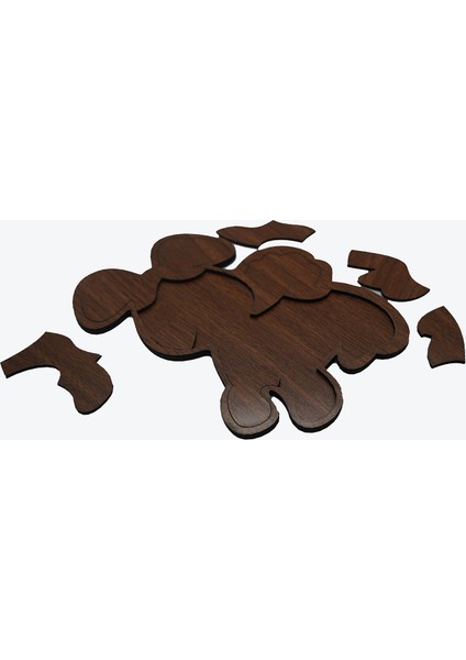 Çocuklar Için Eğitici ve Öğretici Ahşap Yapboz Puzzle Bul Tak Birleştirme Köpek