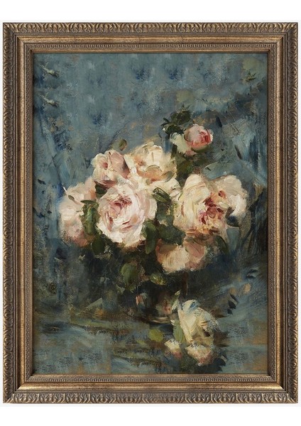 Pembe Gül Desenli Çerçeveli Sanatsal Tablo, Galeri Duvar Dekoru indirimleri