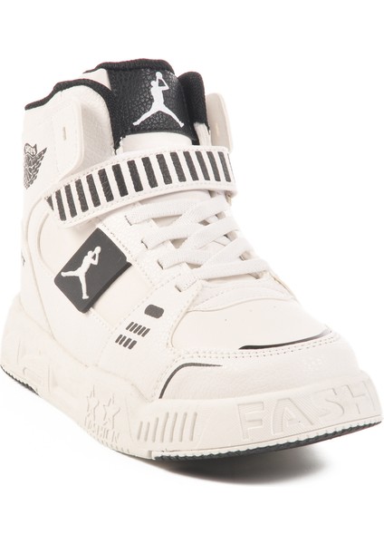 Beyaz Cırtlı Bilek Boy Erkek Çocuk Sneaker King Uzun F modelleri